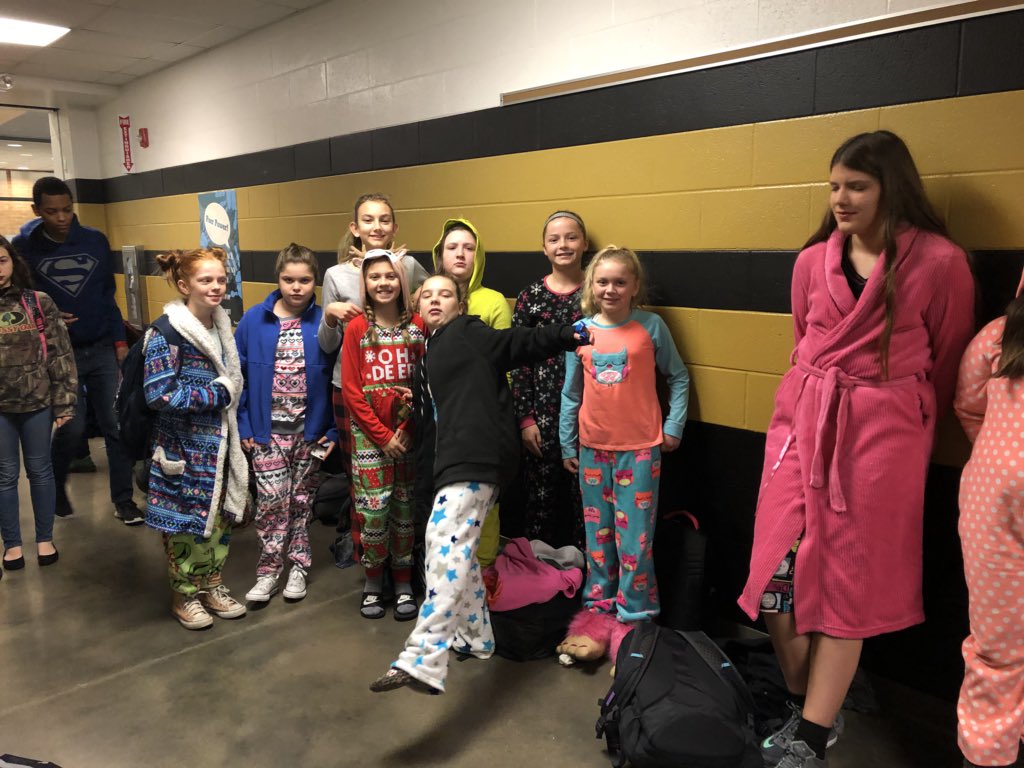 hannerpj's tweet photo. We had a lot of participation in our KABMS KRIS KRINGLE SPIRIT DAYS today. Today was LONG WINTERāS NAP - Wear your pajamas. Thanks for appropriately participating! #KABMS ROCKS https://t.co/ty1ztHneiS