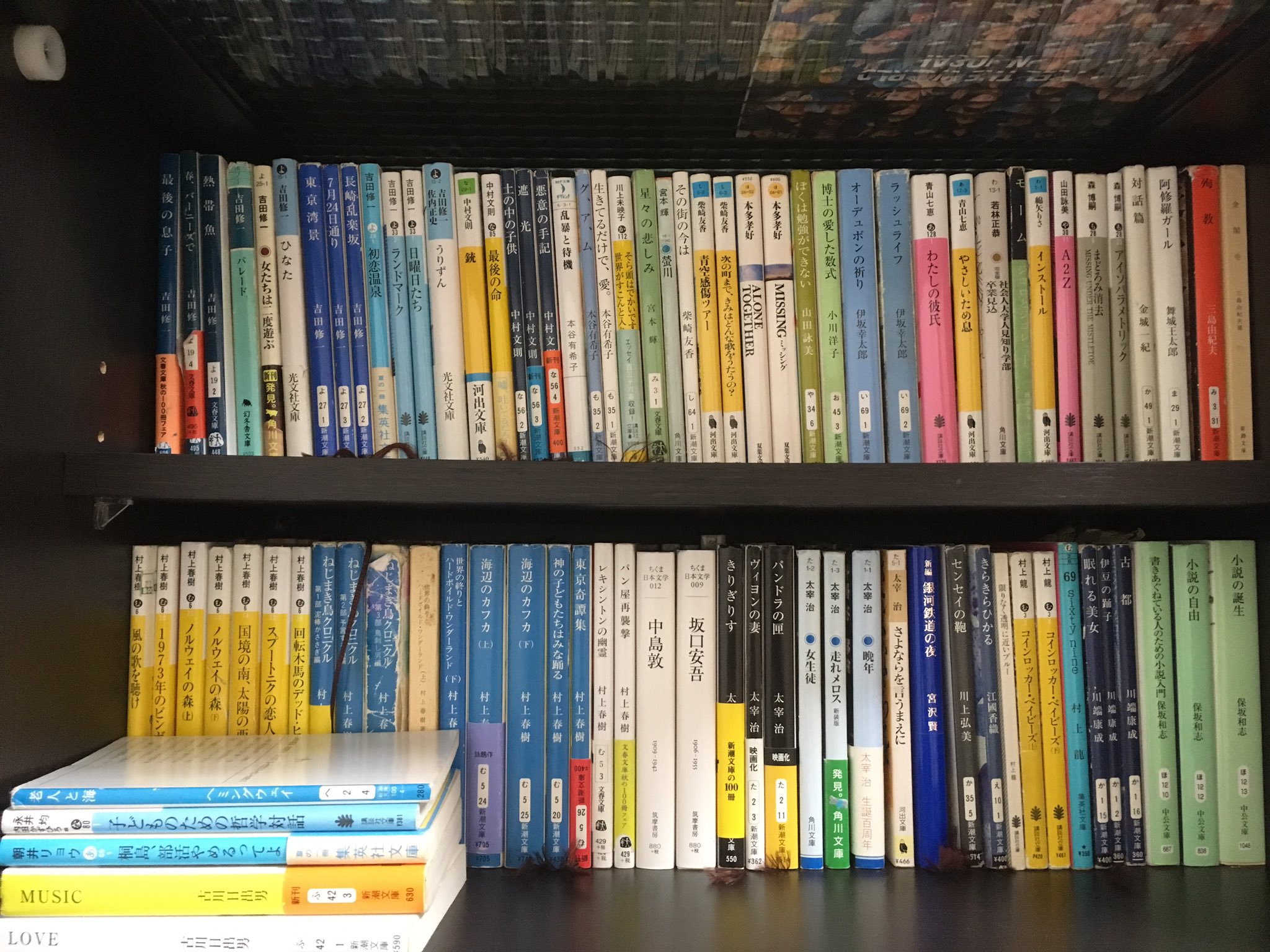 ダイチ 文学ラジオ空飛び猫たち案内人 小説が好き の会 文庫も強引に整理し終わりました なんか本棚 コンテストとか企画やりたいが どうしようかな 事前に本棚の画像送ってもらってスクリーンに映して プレゼンとかしてもらうとかありかなあ