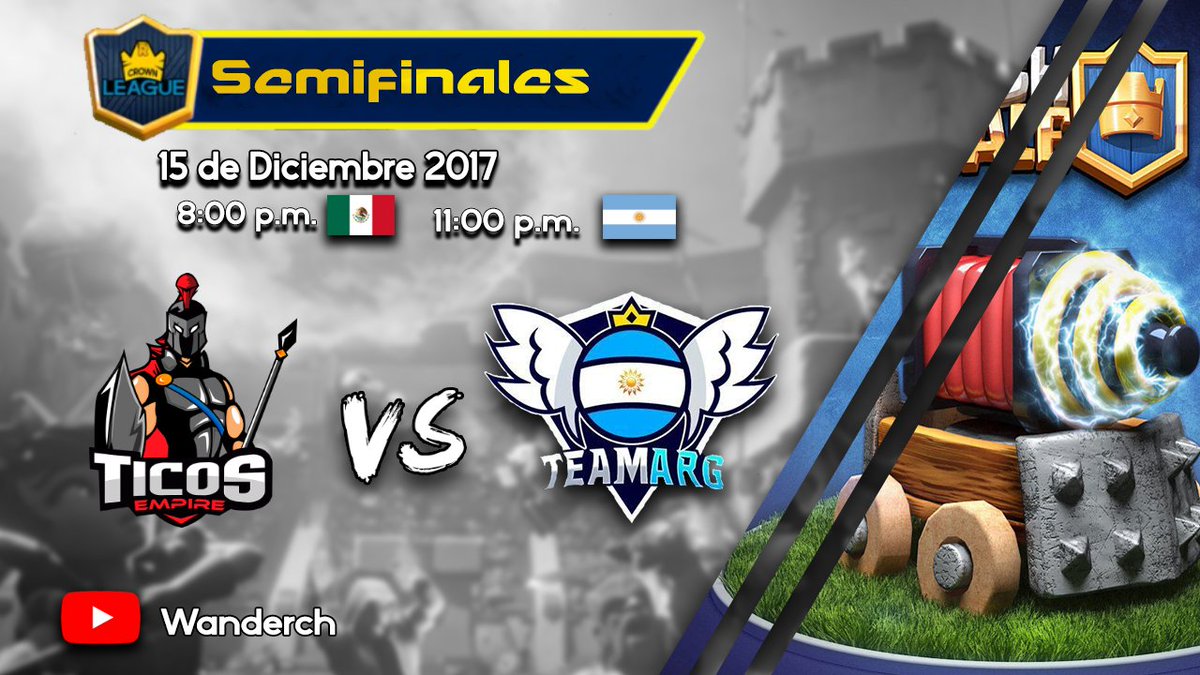🏆 Semifinales 🏆
@TicosEmpire 🆚 @TeamARG_CR 
📺<a href="/WanderChM/">Wandersito</a> 
⏱️8:00pm🇲🇽🇨🇷 / 11:00pm🇦🇷