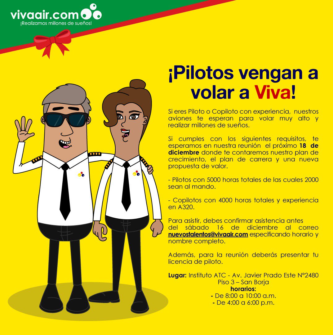 VivaAirPe's tweet image. #VuelaconViva ¡Ven y conoce nuestro #PlanCarrera!📄✈👨‍✈️No olvides Inscribirte antes del evento. ¡Te esperamos!