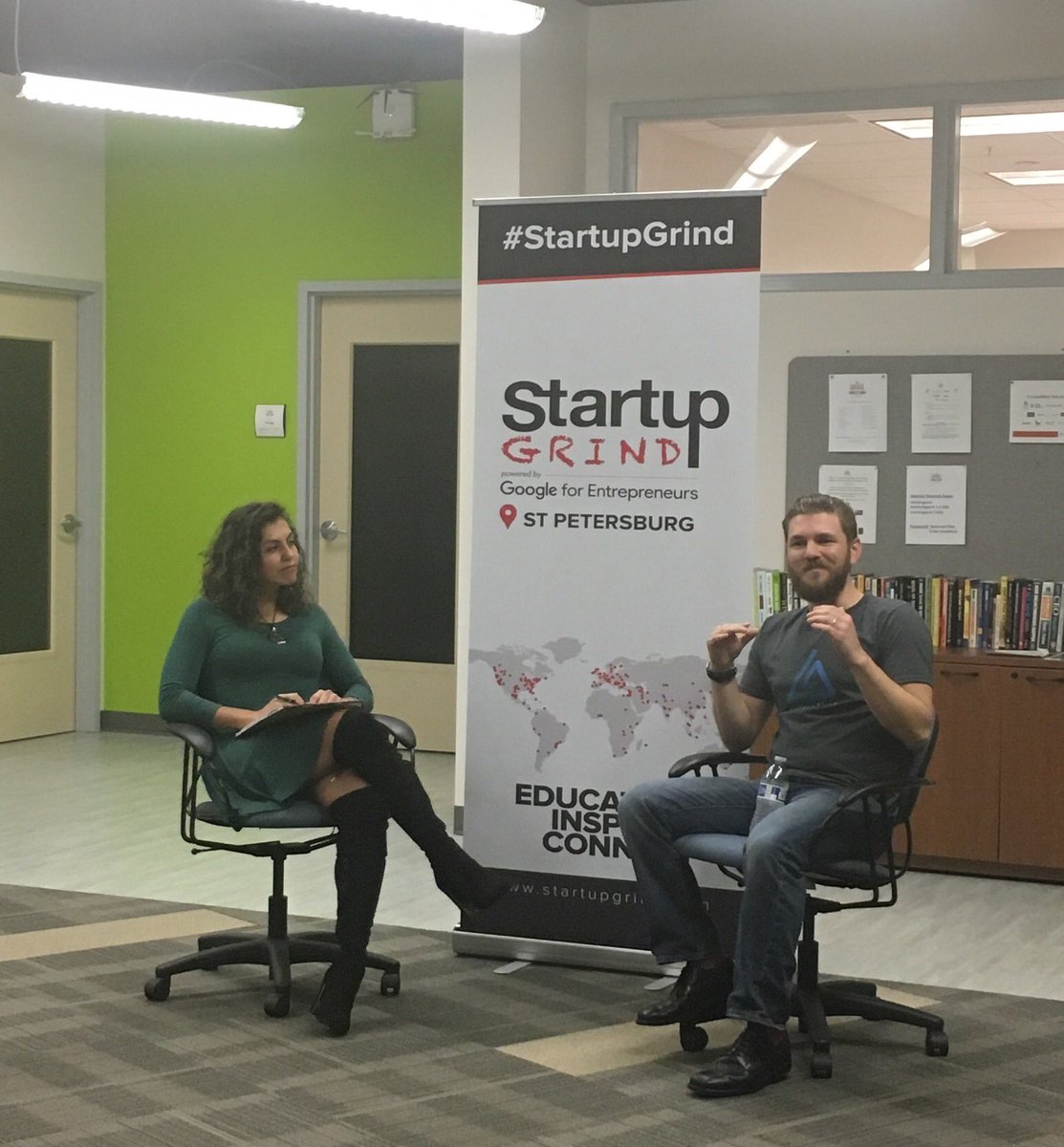 StartupMonkey's tweet photo. Kicking off @StartupGrindTB with guest speaker @courseAlign https://t.co/pHfH9KzRkL