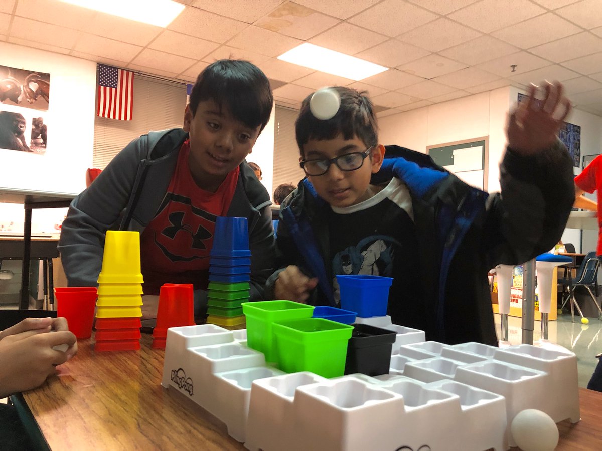 ManghamMath's tweet photo. #ManghamMath GameDay Game of the Day: Pling Pong. A little skill and a little luck. Plus one of the few games where you can be out, but get back in and win! #PlingPong @DonDurhamSLC https://t.co/O6cMg9Xm5f