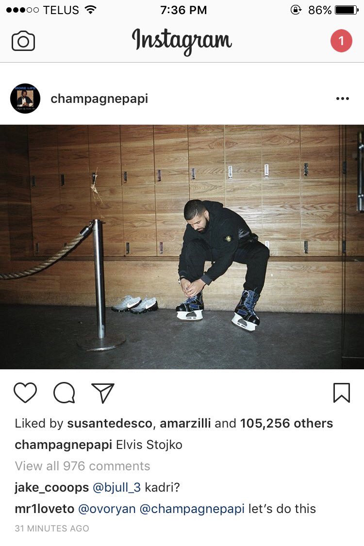 JessicaCarello's tweet photo. SOMEONE coulda hooked drake up with some better skates https://t.co/1UCbvSp7eH