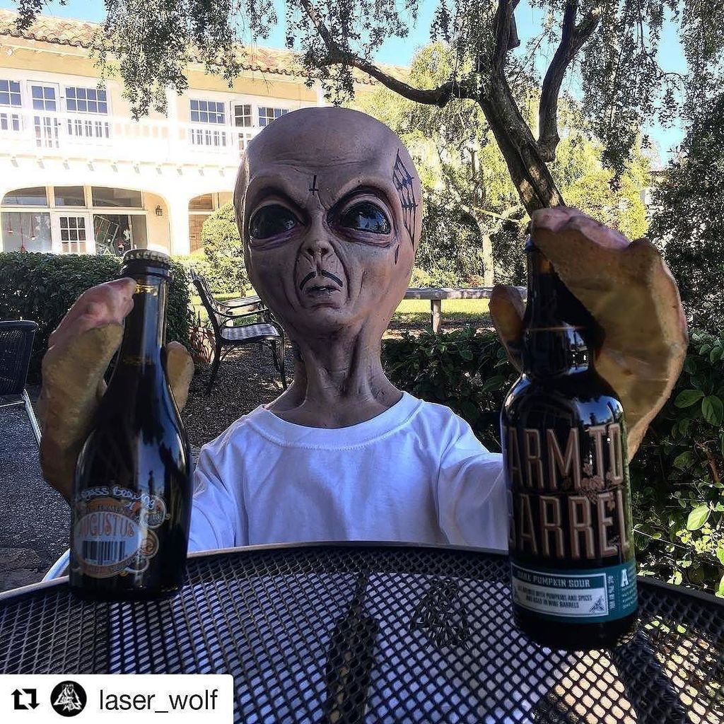 BeerMando's tweet photo. #Repost @laser_wolf
・・・
Allen only double-fists the best🏆 Barrel Fermented AUGUSTUS wild ale with chocolate from @hourglassbrewing 👌🏽 and Farm to Barrel dark pumpkin sour aged in wine barrels from @almanacbeer 💥 #barrelfermented #barrelaged #almanac #craftbeer #👽 #nojerks https://t.co/CTV4D1BZda