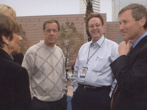 Media Personality Lesley Visser, Former @UCLAFootball Coach & @49ers GM Terry Donahue, Former @49ers Owner John York with @leighsteinberg at the 2004 Super Bowl Party in Houston
