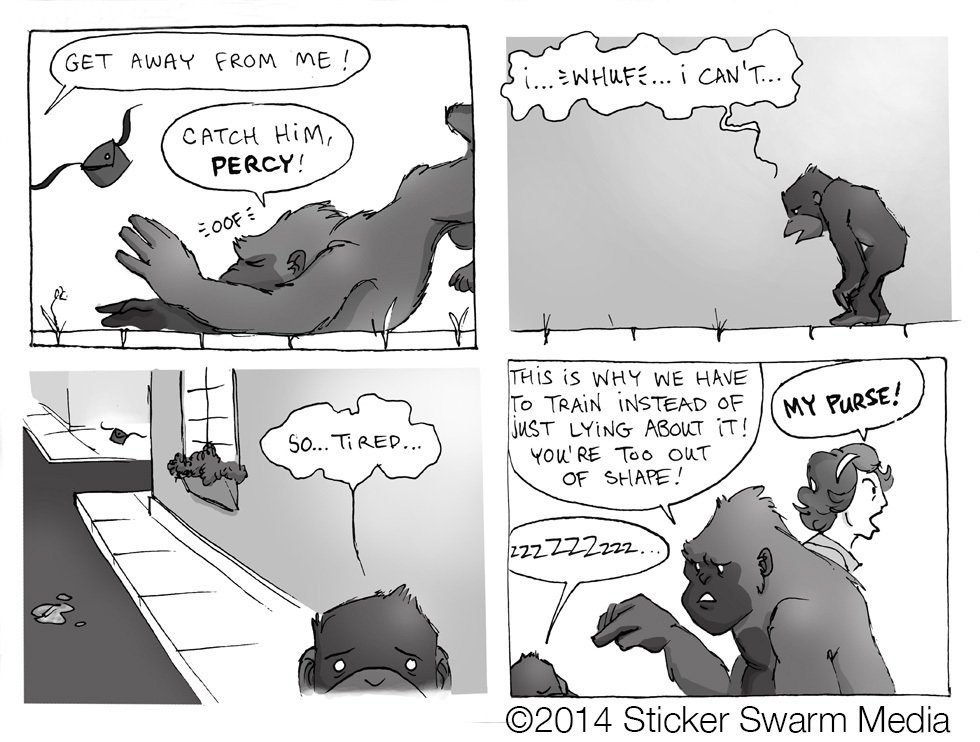Marlin &amp; Percy Early Days 4-Panel #11. You’re Too Out of Shape bit.ly/1LpYg7O