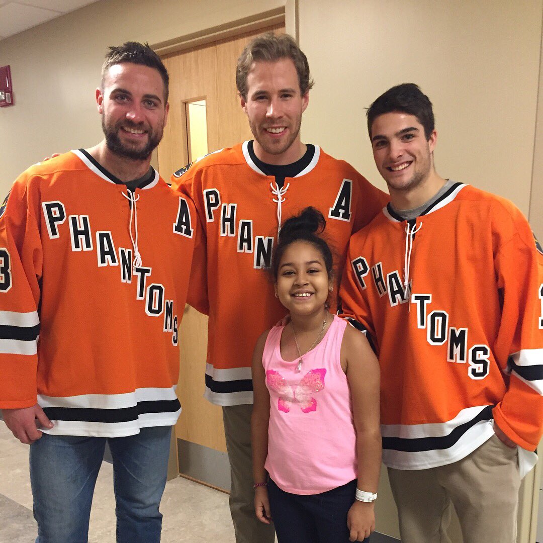 LVPhantoms's tweet photo. Earlier today, #LVPhantoms TJ Brennan, Corban Knight (@CorbanKnight) and Danick Martel (@martel2626) took part in a hospital visit to help put smiles on the faces of children this holiday season. https://t.co/ylTmZaIIBO