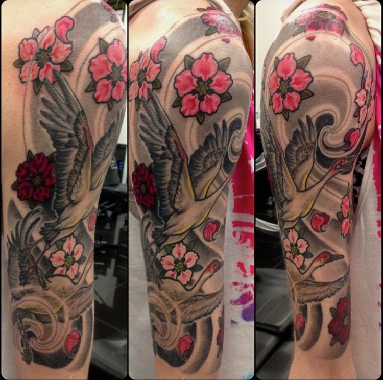Traditional Japanese style sleeve by rocotatt  Tattoogridnet