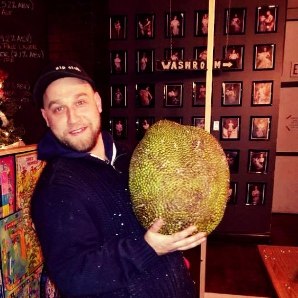 Chef Michael showing off our jack fruit delivery! 
#jackfruit #Guelph #heavy #chef #cuisine