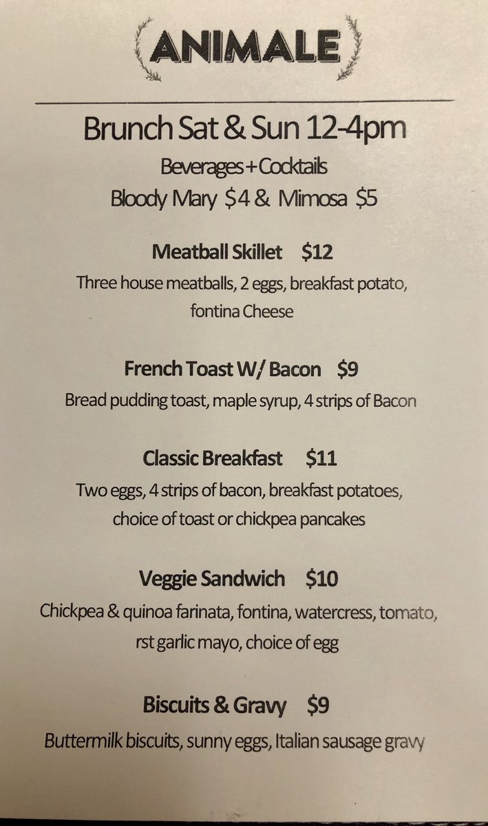 animalechicago's tweet photo. Our new brunch menu kicks off tomorrow at noon! Come in and check out the new delicious options. https://t.co/vmCWESGwz6