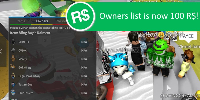 Merely On Twitter Ayee Is Right Owners List Price Has Been - early buyers will receive a refund in dominoes https www roblox com games 70501379 trade hangout pic twitter com ofhbevyknq