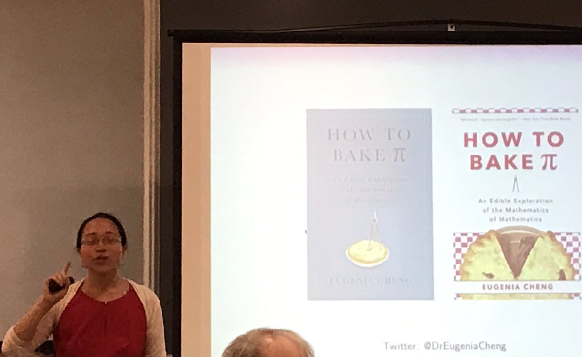mdudic1's tweet photo. The mathematics of Bach, juggling, hair, and custard - enjoying a fascinating presentation by @DrEugeniaCheng with @Maine_South math teachers!  #207learn https://t.co/uEgk7psoZ9