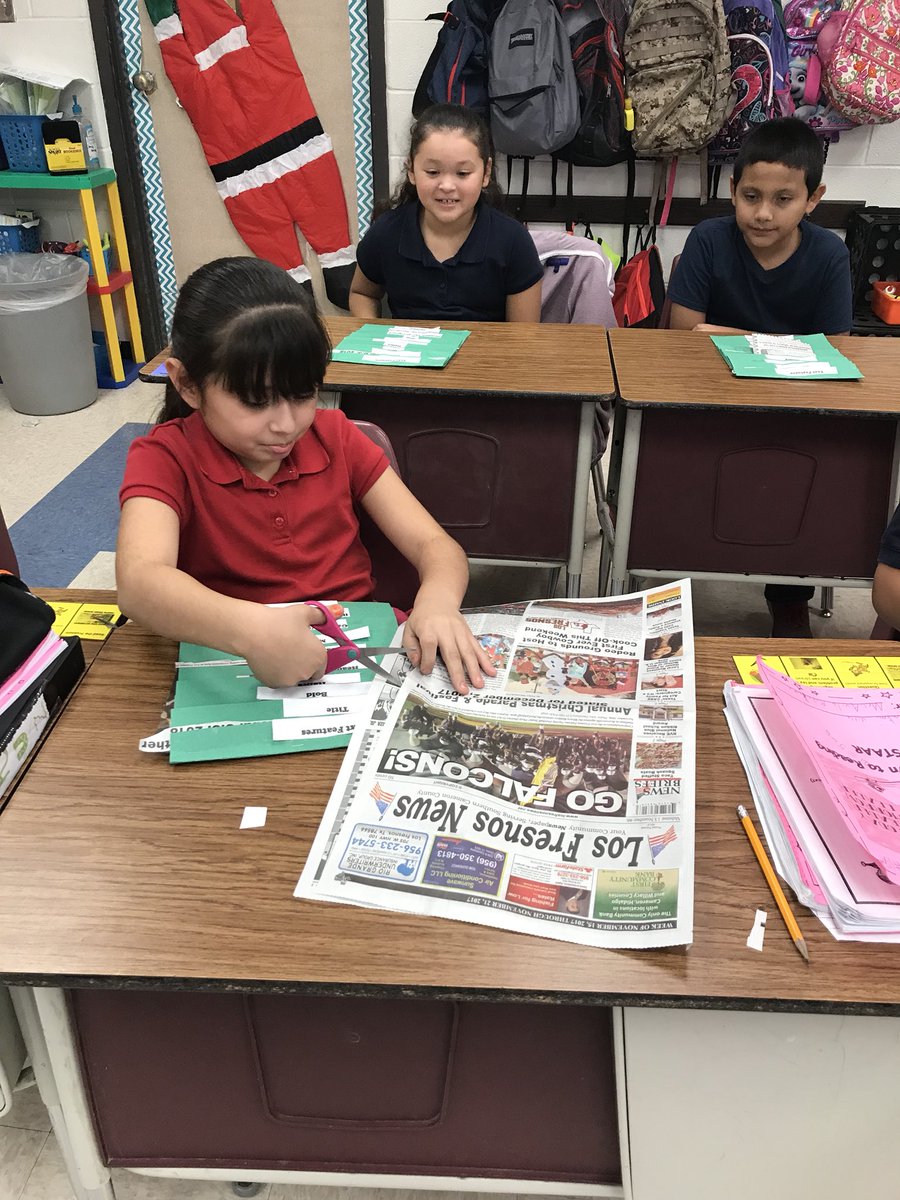 Learning text features #newspaper #realworldexamples #3rd grade #handsonactivity @Las_Yescas