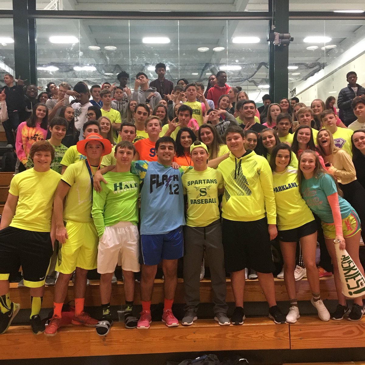 HaleClassof18's tweet photo. Great student section turnout. Let’s double it next week for the girls game Friday! Give suggestions for themes! https://t.co/ZALlcvK7RN