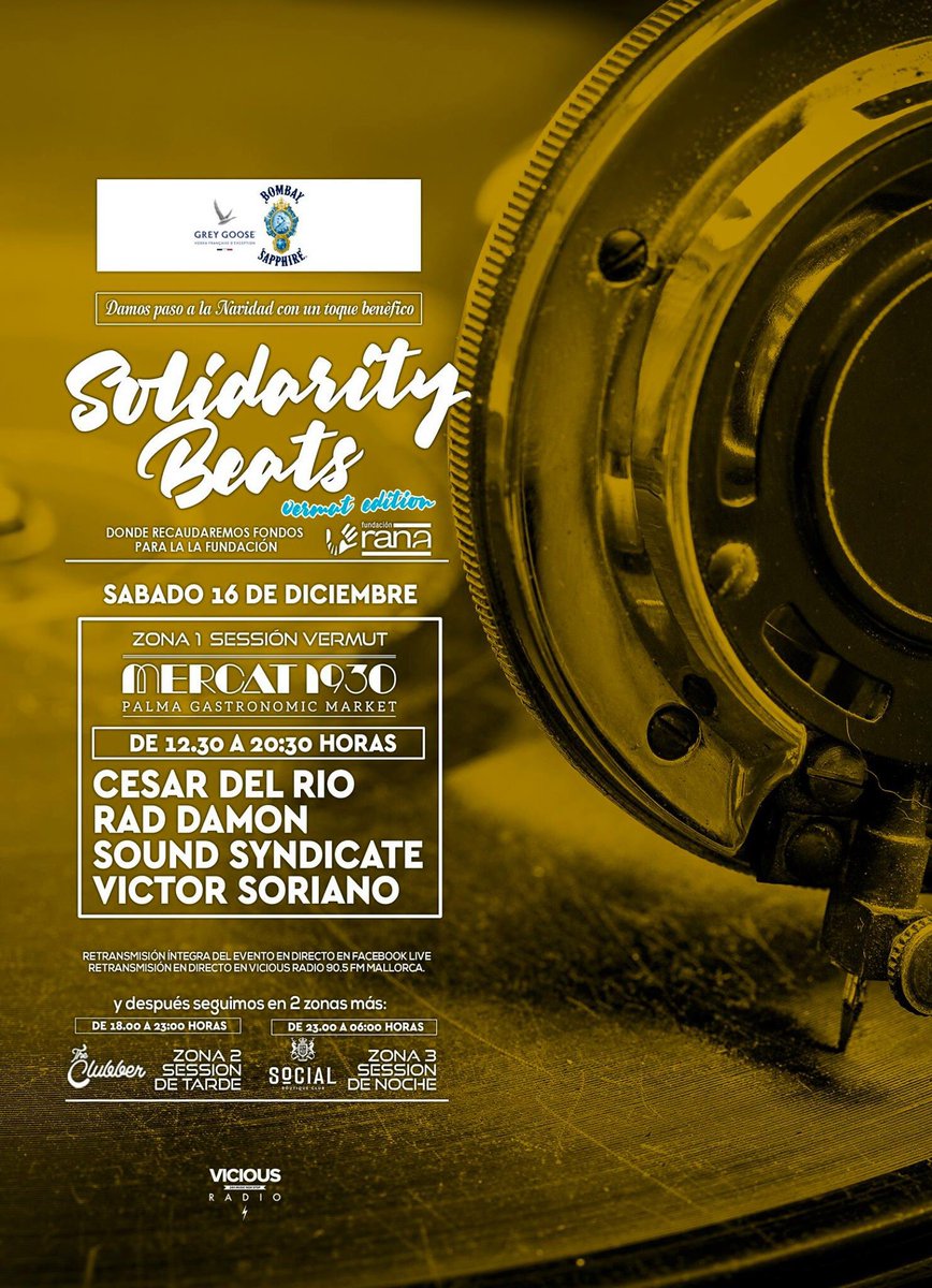 Preparando ya nuestro evento de hoy. Solidarity Beats I 3 Lugares I + de 18 Horas I 11 Djs I , nuestra "vermut editión en Mercat 1930 desde las 12:30 hasta las 20:30.