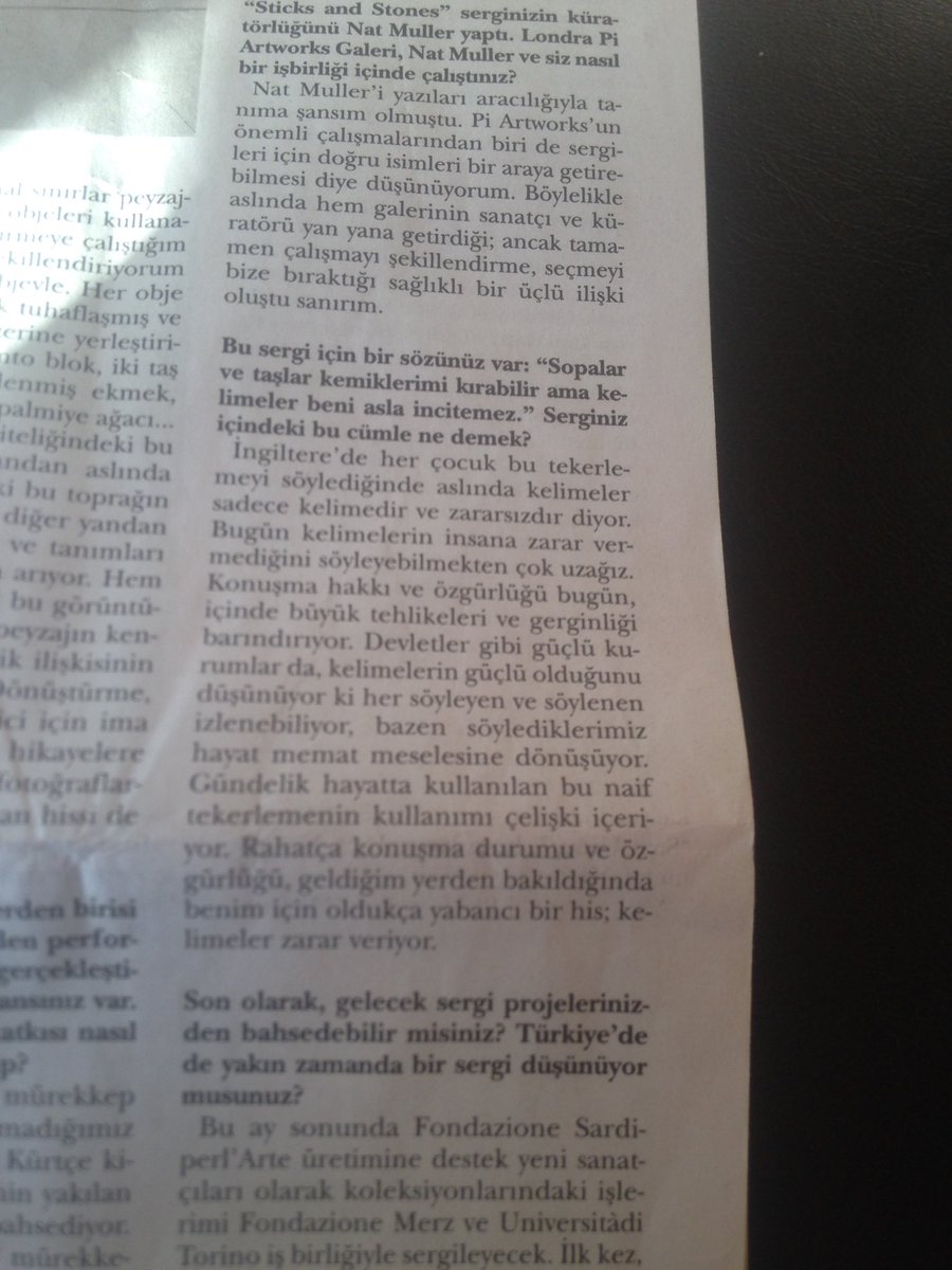 İstanbul Art News; Kasım 2017; Sayı: 46; Sayfa 21.

Fatma Bucak röportajı içinde.