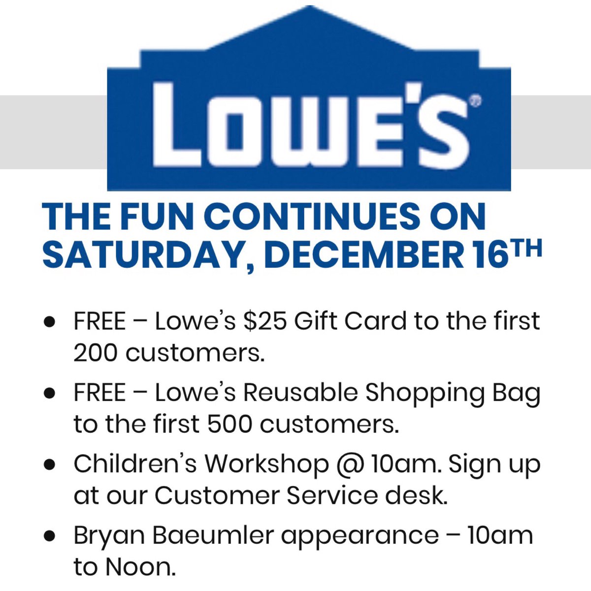 Bryan_Baeumler's tweet photo. See you @lowes_canada in Kitchener, tomorrow (Saturday) 10-12! (730 Ottawa St South) #LowesGrows #ComeSayHello https://t.co/iR5WH6YHAa