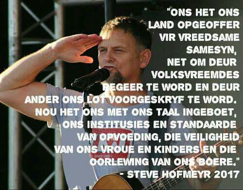 steve_hofmeyr's tweet photo. Ek laat nie toe dat 'n volksvreemde staat my forseer om my ouers se geloftes aan my God te vergeet of te verontheilig nie. #16Des https://t.co/3InO4rUoSw