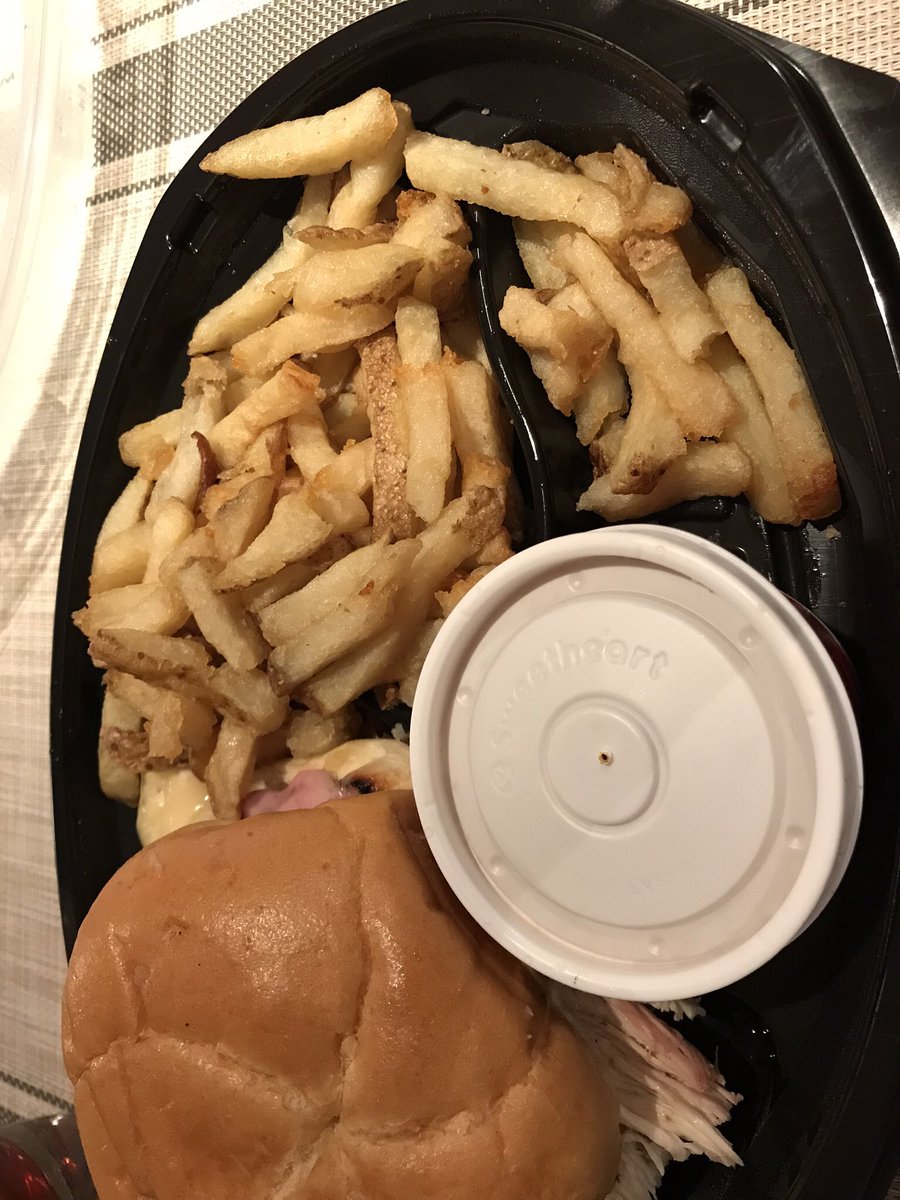 StefMaceroni's tweet photo. Seriously @SwissChaletCA?? First I had to wait over an hour for my takeout - when I finally got it it was cold and then you have the audacity to send me half cooked fries and the smallest piece of pie EVER?! The puny piece of pie cost me $4.67 too. WTF? Not impressed 😡 https://t.co/LLTqp5TKn4