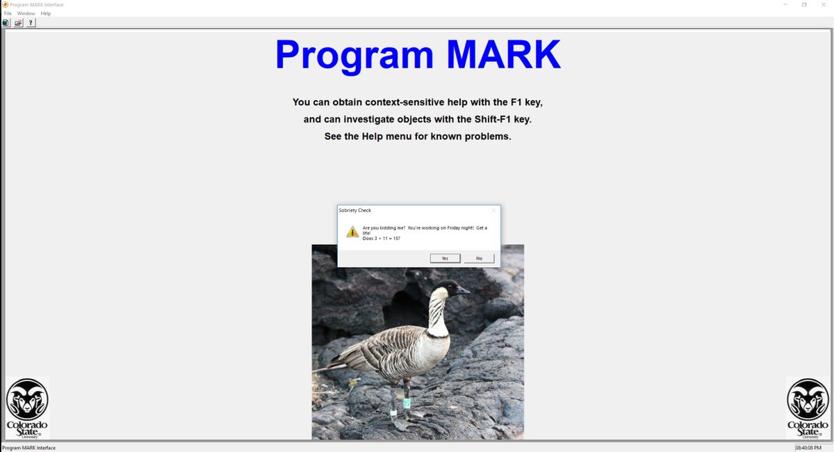 DapperStats's tweet photo. Common, MARK, I don't need this kind of shame from computer programs.
I appreciate the folks who made this program, but why does this "sobriety check" exist and include serious shaming for working late on a Friday?
#disabledandSTEM #ProgramMARK #shamefreeplz https://t.co/inQBEvrloY