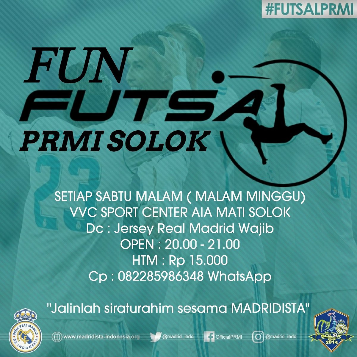prmi_solok's tweet photo. #FunFutsalPRMI
Setiap Sabtu Malam kita menjalin siraturahim sesama Madridista π
#HalaMadrid #VamosPRMI #VamosMisol https://t.co/gCXHa4njkC