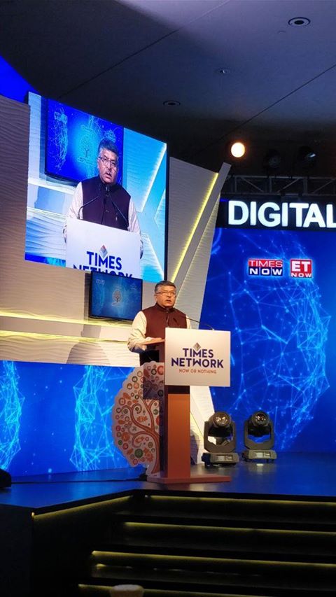 DigiIndiaSummit's tweet photo. Shri Ravi Shankar Prasad (@rsprasad), at Digital India Summit &amp; Awards 4.0: India has digital aspiration, digital appetite and digital customers. #DIS2017 https://t.co/XMuBgQoC7o