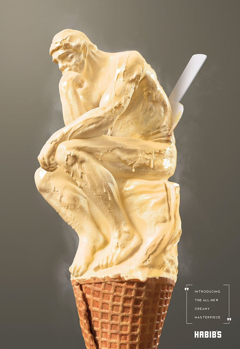 IdeaLaunchAp's tweet image. Brilliant Advertising Posters for Artisanal Ice Cream
Brazilian ad agency  PPM , together with  Estudio Gelmi , came up with this mouthwatering campaign for Habib’s handmade ice cream. Three posters show ice cream of different flavours (chocolate, stra fubiz.net/en/2017/10/03/…