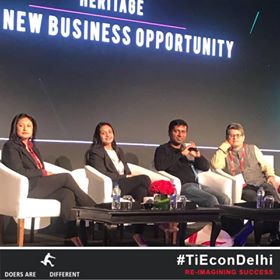 TiEDelhi's tweet photo. Heritage : The New Business Opportunity
@rahulnarvekar #theindianetwork in conversation with @HasinaKharbhih #ImpulseSocialEnterprises @nidhibansal_ @DelhiWalks @DrSuryanilGhosh #TotalStart at #TiEconDelhi https://t.co/BzfBLGEZlU