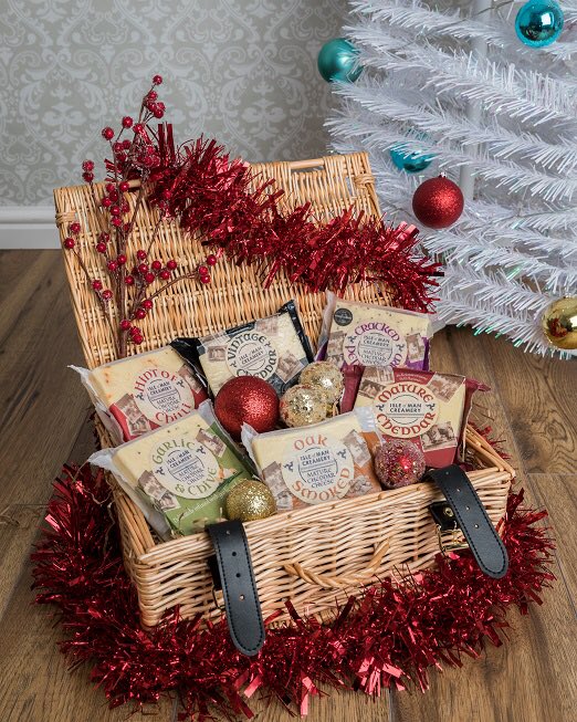 Get yourself down to Tynwald Mills Christmas market today where Sarah will be selling the last our hampers. Priced at £20 they make a great present for the cheese lover in your life! Get yours before they've gone! #christmas #hampers #isleofman #manxproduce