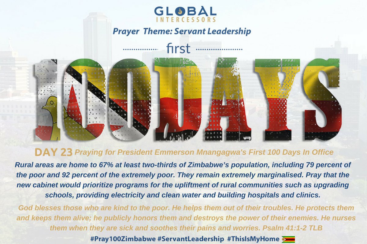 Global_Intrs's tweet photo. Day 23 Prayer Point
Rural areas are home to 67% of Zimbabwe’s population.They remain extremely marginalised.Pray the new cabinet will prioritize programs for the upliftment of rural communities; upgrading schools, providing electricity &amp; clean water &amp; building hospitals &amp; clinics https://t.co/NalgUaIhDc