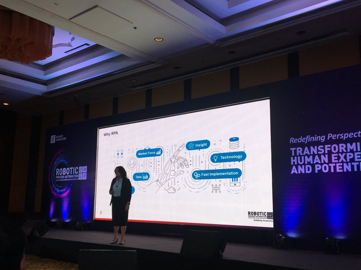NehPat's tweet photo. Hosting our @SapientSC #RP2017. @MlhtrPooja talks about the business case for #RPA @SapientIndia https://t.co/7cvpv3ttPa