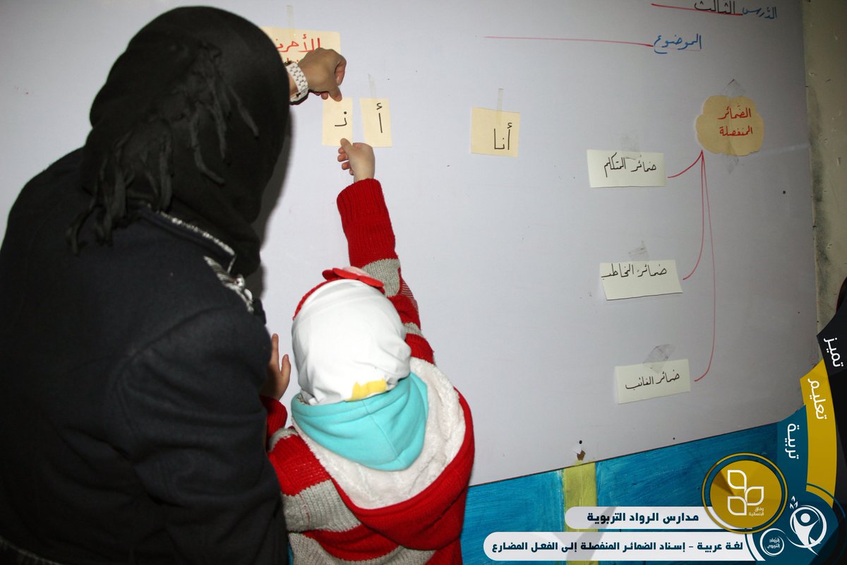 rwad_school's tweet photo. تعلّمت تلميذات الصف الثاني من خلال ��رس اللغة العربية الجديد إسناد  الضمائر المنفصلة إلى الفعل المضارع بعد شرح مميز للمعلمة استخدمت فيه  وسائل تعليمية لتبسيط المعلومات .. 

#جيل_مبدع_لبناء_سوريا_الغد

 https://t.co/NZoJInewNN

⭐️ الشريك الرسمي #مؤسسة_وفاق_الإنسانية https://t.co/9GN4fJo3fb