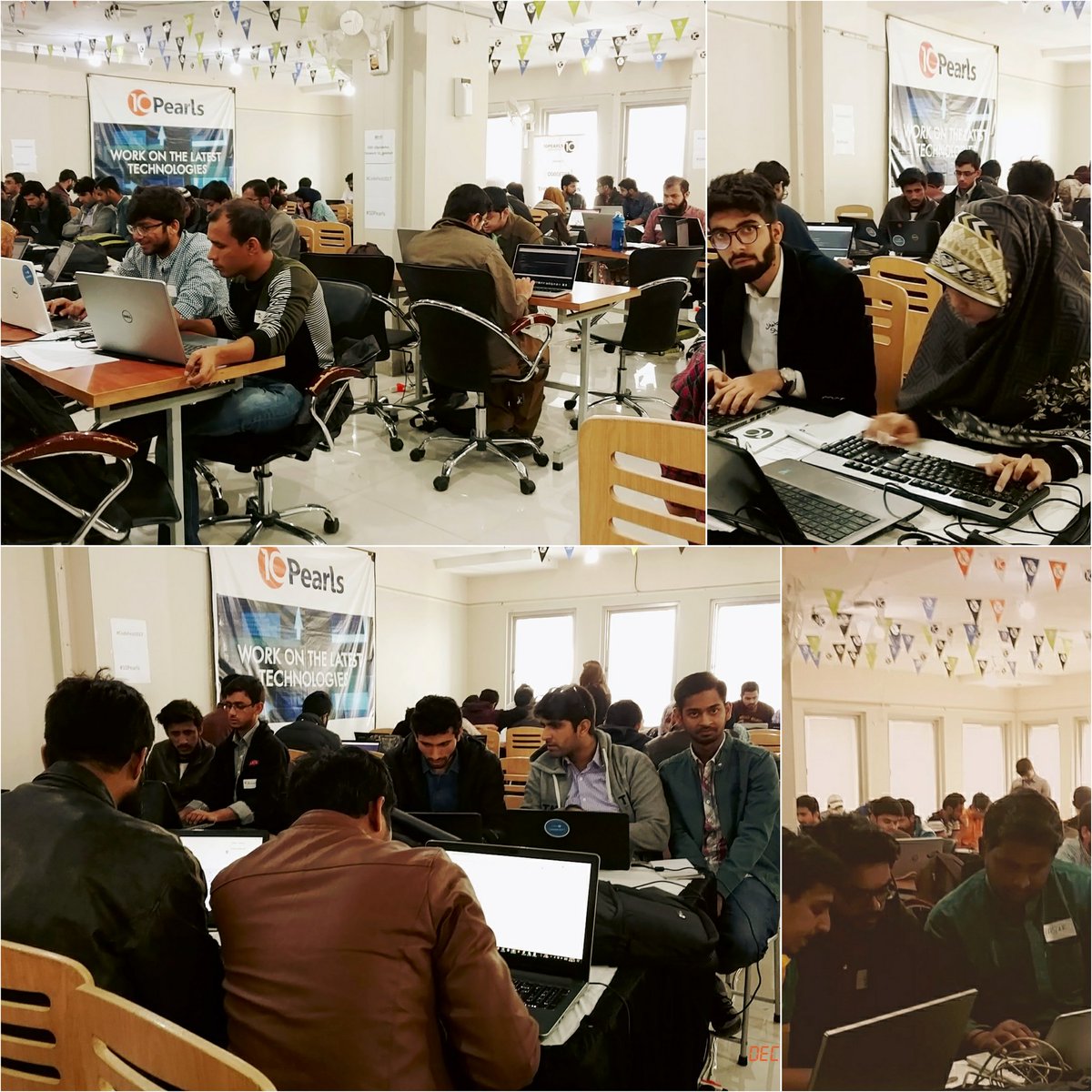10PUniversity's tweet photo. CodeFest 2017 is half way through! Can one team still catch up with the other? #10pearlsUniversity #10Pearls #CodeFest2017 https://t.co/QRa0CiNGBg