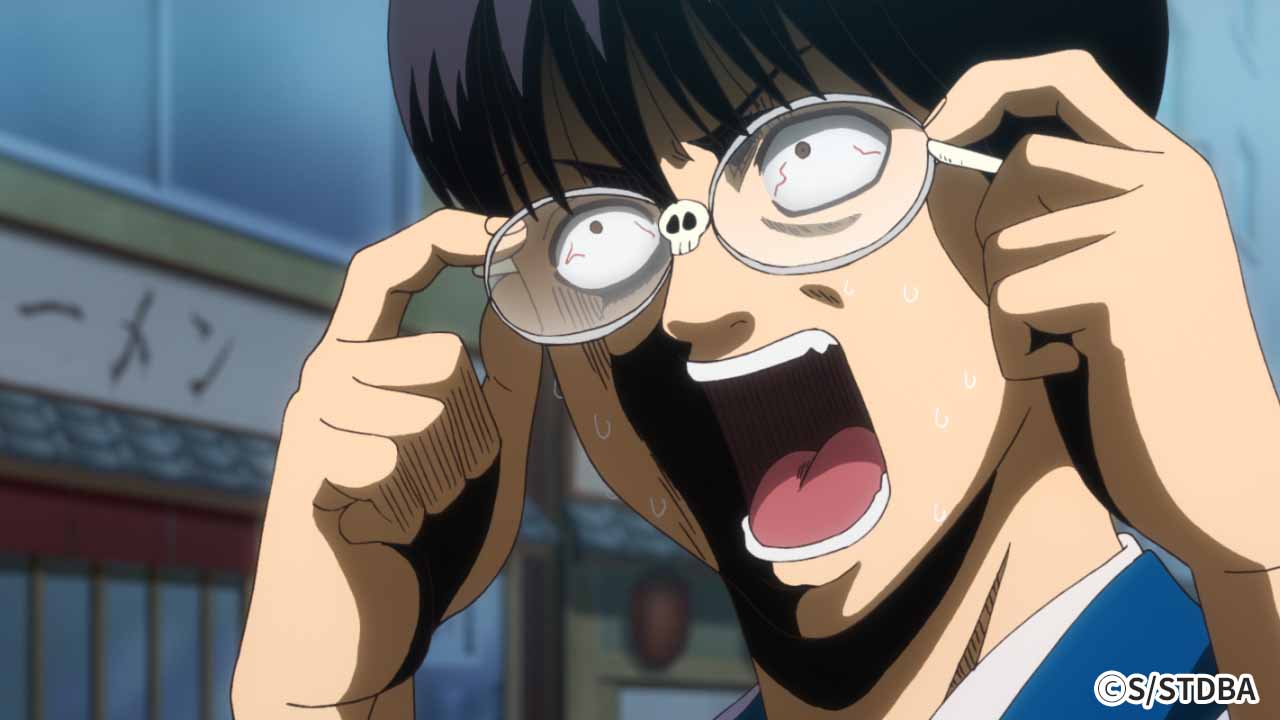 アニメ銀魂 放送情報 明日は銀魂 放送日 ２本立ての後半は メガネは魂 こころ の一部 新八が手に入れた新しいメガネは 他人の背後に 守護霊 が見えちゃう呪われたメガネだった 外そうとしても外れないメガネを通して 銀さんの背後に見えたもの