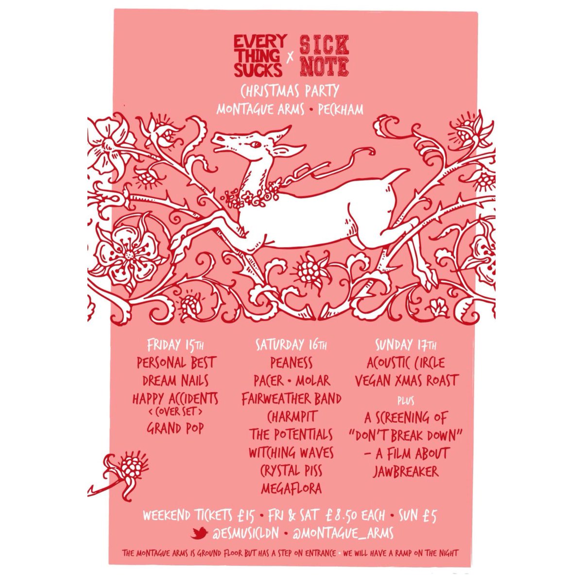 WE'RE AT the <a href="/ESmusicLDN/">Everything Sucks Music</a> x #sicknotepromo party TODAY @Montague_Arms !!! 🥂💋💦 w/ babes <a href="/PeanessBand/">Peaness</a> <a href="/MOLAR_band/">MOLAR</a> <a href="/Thepotentialsuk/">The Potentials</a> <a href="/witchingwaves/">Witching Waves</a> <a href="/megafloraband/">Megaflora</a> + 2000s pop bangers til 1am ~*~ SOME TIX STILL AVAILABLE ~*~