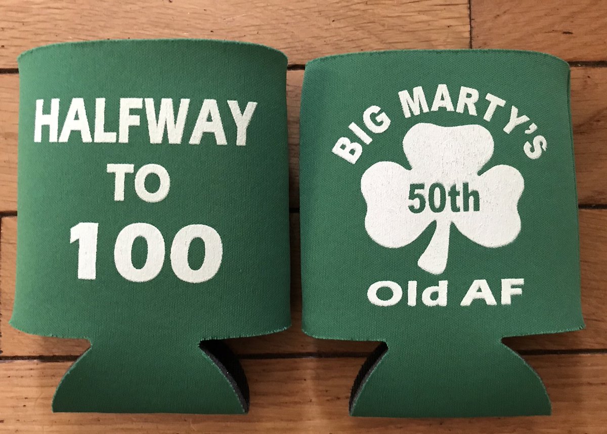 custom 50th birthday koozies