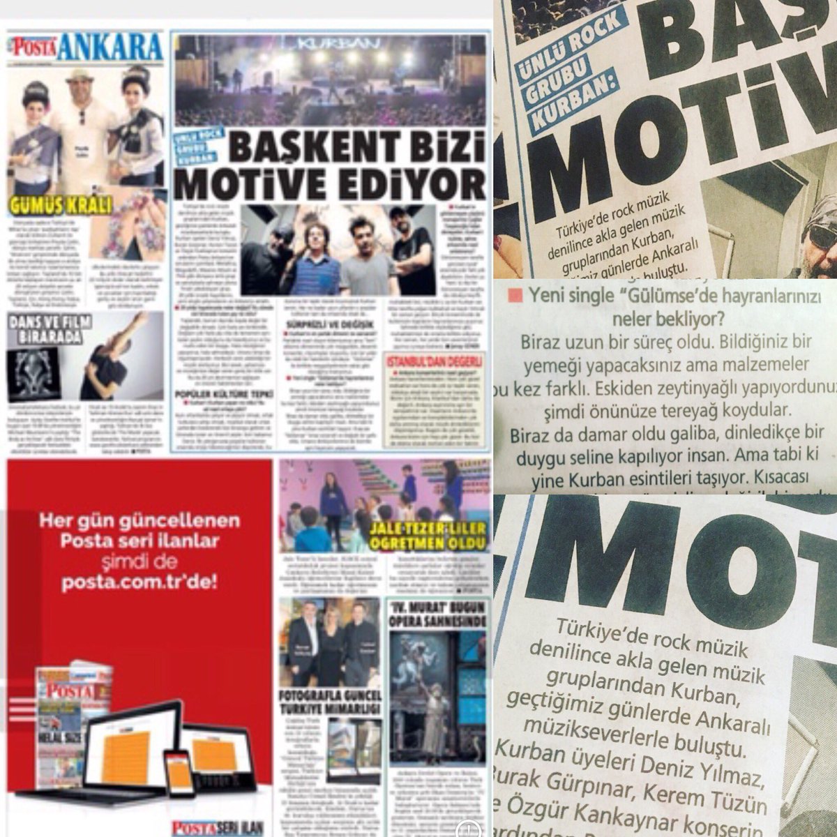 Ankara konseri sonrasında yaptığımız röportajı bugünkü <a href="/Postacomtr/">Posta.com.tr</a> gazetesinde okuyabilirsiniz...