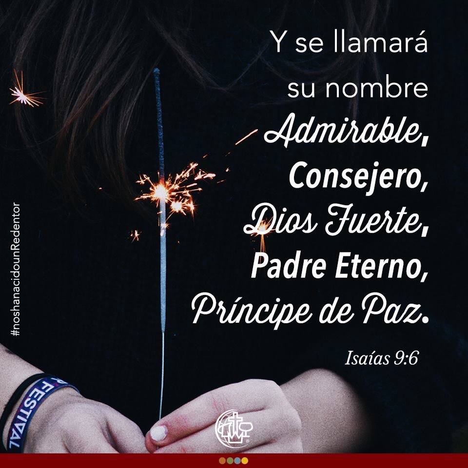 AcymEcuador's tweet photo. “Porque un niño nos es nacido, hijo nos es dado, y el principado sobre su hombro; y se llamará su nombre Admirable, Consejero, Dios Fuerte, Padre Eterno, Príncipe de Paz”.
Isaías 9:6   
#noshanacidounRedentor   #unasolaalianza https://t.co/uXs28yQP9Q