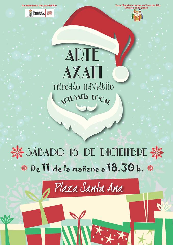 aytoloradelrio's tweet photo. De 11.00 a 18.30 h de hoy sábado tendrá lugar una nueva edición del #mercado #navideño 'Arte Axati' (artesanía local), en la Plaza de Santa Ana; esta actividad ha sido organizada por @aytoloradelrio - Concejalía de Desarrollo Local @Luisa_Cava #compraenlora https://t.co/KDwjcTK1OJ