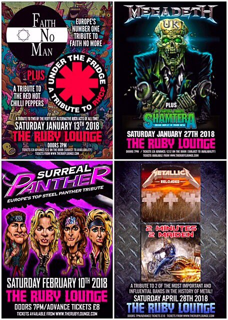 2018 shows!!

#faithnoman
#underthefridge
<a href="/megadethuk/">megadethuk</a> 
#shamtera #pantera 
<a href="/SurrealPanther/">Surreal Panther</a> #steelpanther 
<a href="/MetReloadedTrib/">Metallica Reloaded</a> <a href="/2Mins2MaidenUK/">2 Minutes 2 Maiden</a>