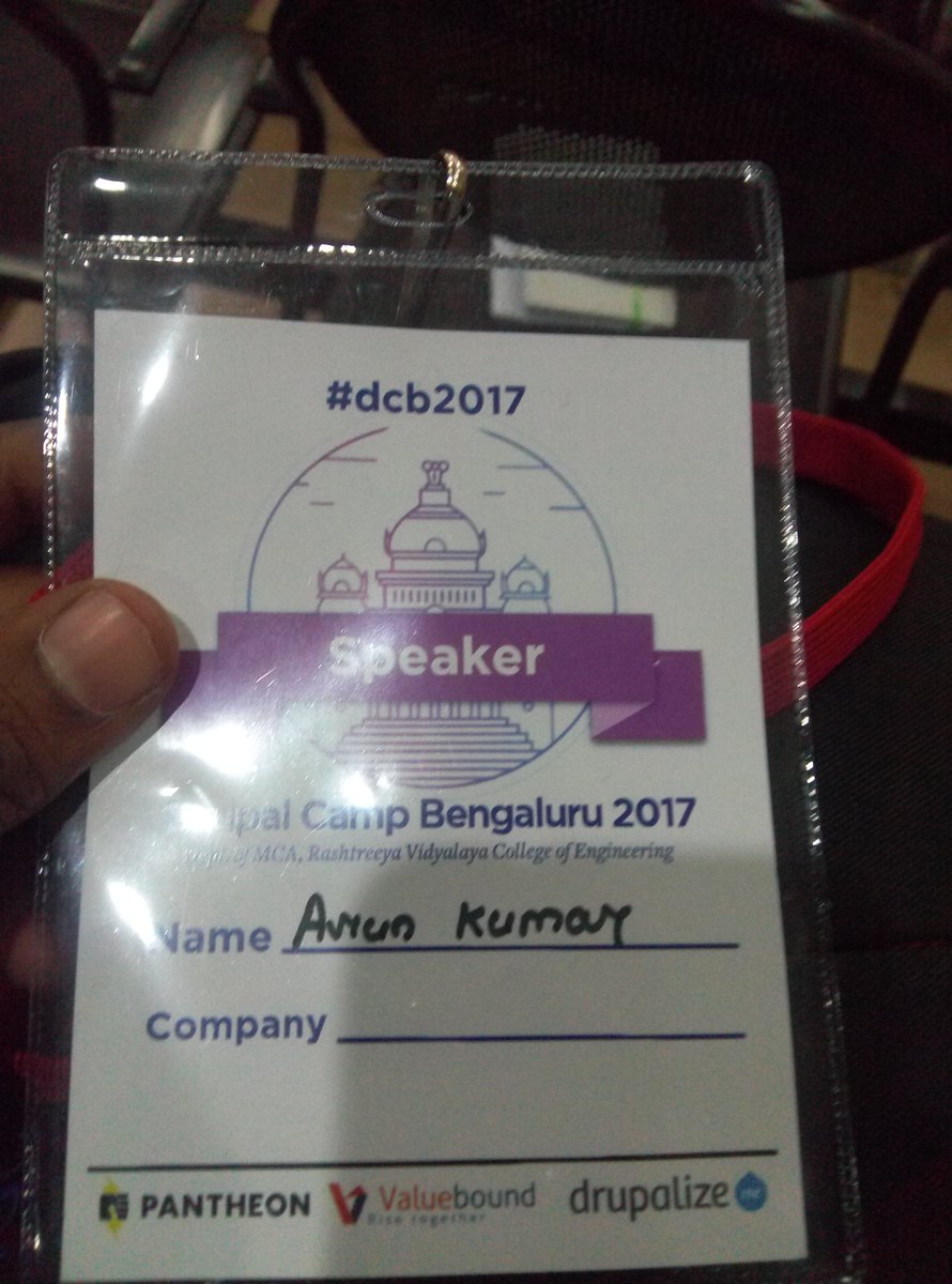 ArunKumarsks's tweet photo. Drupal Camp Bangalore #dcb2017 https://t.co/eVeMyAGLRc
