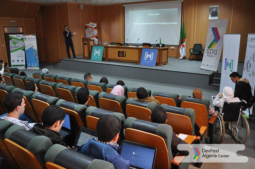 GDG_Algiers's tweet photo. Conferences continue with @Bll3D "Bilal SEFSAF" presenting UX and UI

#DevFestAlgeriaCenter #GDGAlgiers #GDGLesRosiers #GDGTipaza #GDGChlef #GDGGhardaia #GDGMsila  #GDGElTarf #GDGTlemcen #WTM #GDGs #Algeria #2K17 #Conference #UI #UX https://t.co/pKLb6hHbAI