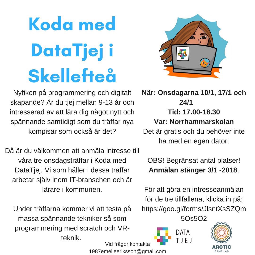 Tjejhack i #skellefteå #skellefteåkommun #programmering #datatjej