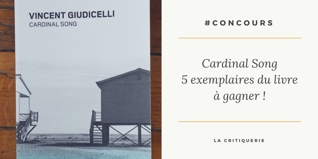 lacritiquerie's tweet photo. [#Concours] 🎁 RT+Follow pour tenter de remporter un des 5 exemplaires du #livre de Vincent Giudicelli, #CardinalSong. Les gagnants seront tirés au sort le 23 décembre ! 🎄🎁 Joyeux Noël ! https://t.co/K8O8VPSGIr