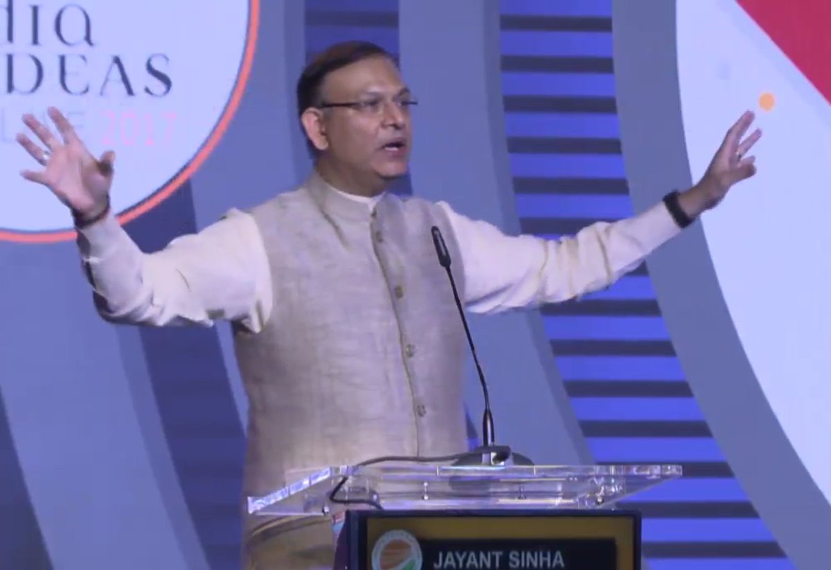indfoundation's tweet photo. "If we want to seize the leadership in the 21st century, we need to become the entrepreneurial engine of the world.": Shri @jayantsinha, Minister of State for Civil Aviation, Govt of India and Director, India Foundation, is speaking at the India Ideas Conclave in Goa. #IIC2017 https://t.co/DKoXvQ3Ym3