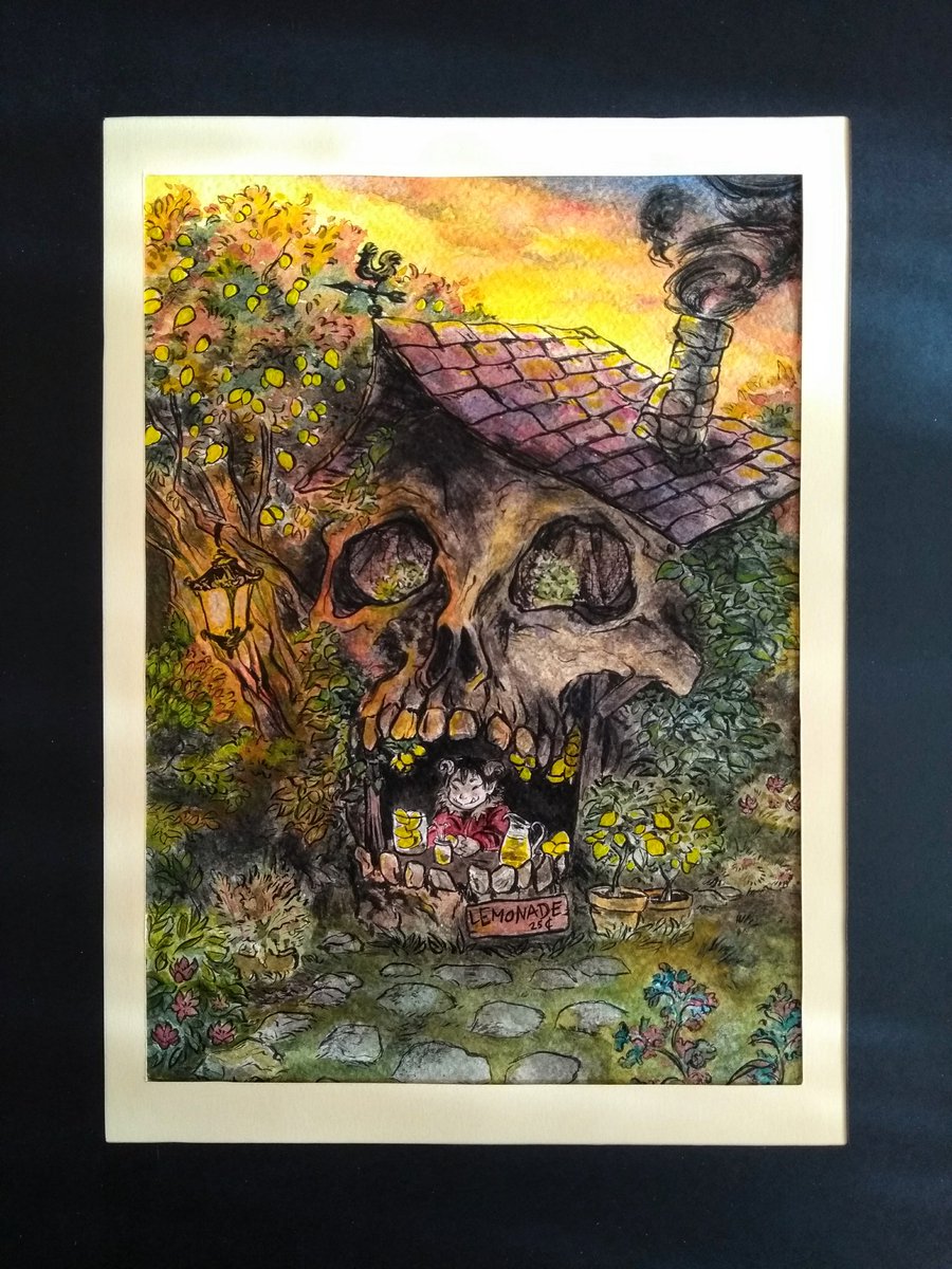 Cornopardo's tweet photo. Lemonade? 8D 
#watercolors and #ink https://t.co/toMfo2xYpY
