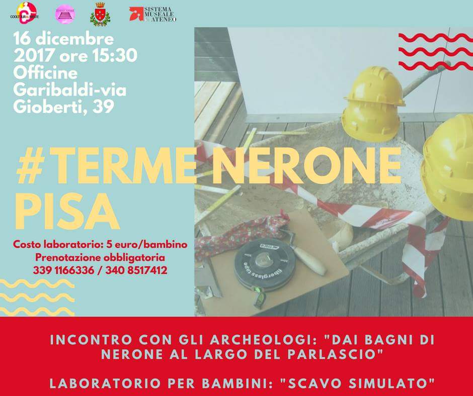 TermeNeronePisa's tweet photo. #TermeNeronePisa 
Oggi appuntamento alle #OfficineGaribaldi per conferenza e #LaboratoriBimbi organizzato da @Cooltouralmente #ScavoSimulato piccoli #archeologi crescono
E domani vi aspettiamo tutti alle Terme di Nerone per visita e brindisi
Con il patrocinio del #ComuneDiPisa https://t.co/Zo9VdJ7BGD