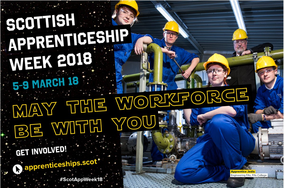 skillsdevscot's tweet photo. COMING SOON: Scottish Apprenticeship Week 2018 5-9 March > https://t.co/QCBFFV7e06 #ScotAppWeek18 #StarWars #TheLastJedi #Apprenticeships #Scotland #ApprenticeJedis https://t.co/V6DBYgspwf