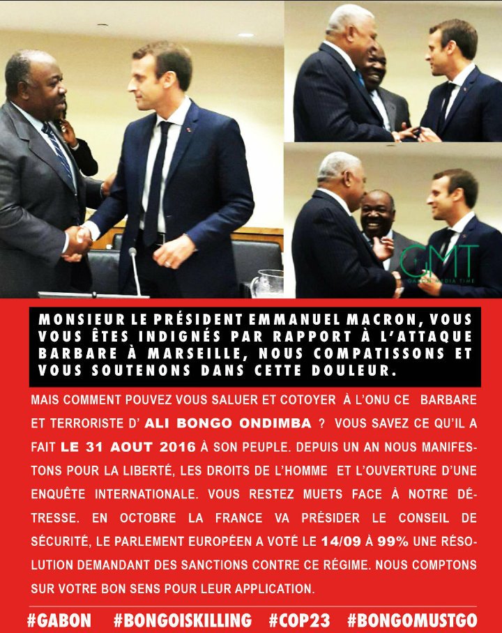 WirFuerGabun's tweet photo. #VfBFCB
#Gabon: A Libreville, la capitale du pays de l’ami de #Macron, les habitants d’une cité ont érigé les barricades pour réclamer de l’eau. Avec 500.000 dollars ont alimente cette cité en eau. #OnePlanetsummit
@EmmanuelMacron recevoir $500000 de #Biensmalacquis du #ClanBongo https://t.co/Bwu8htVUVj