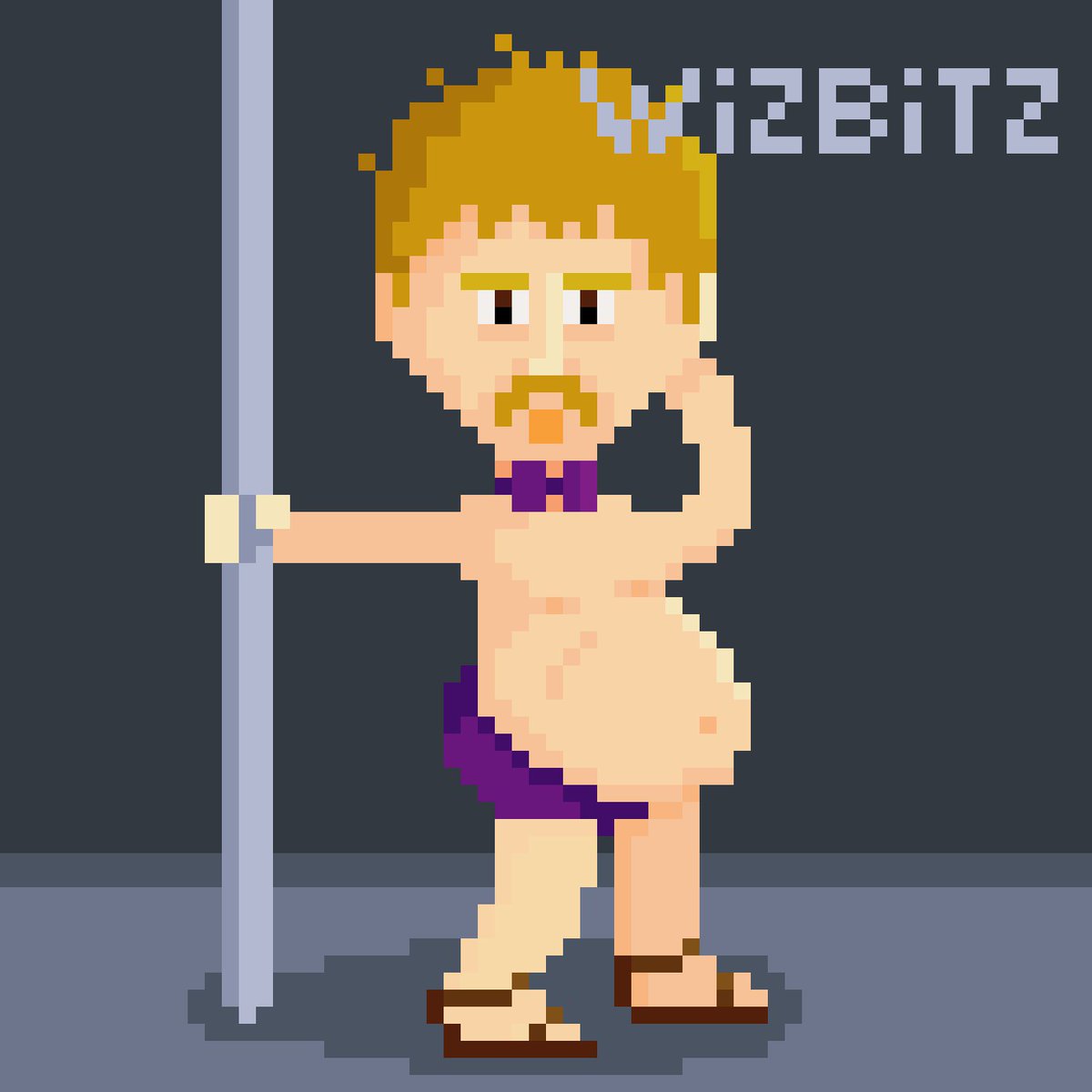 WizBitz_Games's tweet photo. This is Albert... Albert loves to dance, Albert is also the latest and some would say most fabulous member of the Purple Pants Party... This is Albert

#fabulous #purple #pants #poledancing #pixelart #art #indiedev #gaming #wizbitz #gutout #Albert #moustache https://t.co/O2XLan9miG